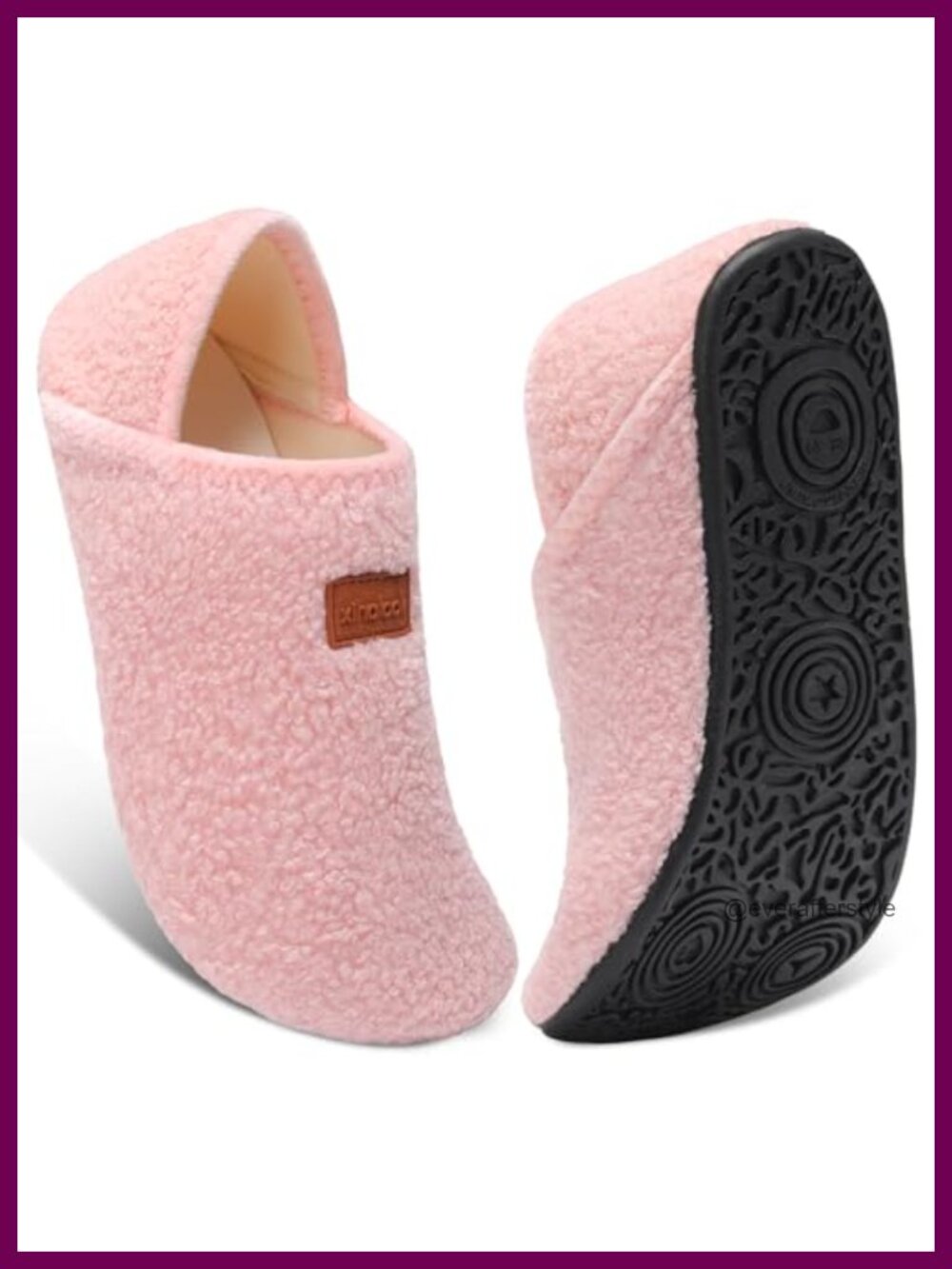Faux Fur Lined Slip-On House Slippers Comfortable Indoor Shoes